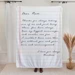 Personalisierte Danke für immer Pflege von uns Liebe Brief weiche Decke mit Namen Muttertag Vatertag Geschenk für Familie