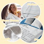 Personalized Handwriting Love Letter Soft Blanket with Name Mother's Day Father's Day Gift for Family
