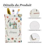 Pochette à Lunettes pour Voyage Poche de Rangement  Personnalisée Thème Couture Cadeau Anniversaire Fête des Mères pour Mère Femme