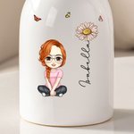 Personalized Vintage Floral Cute Women Girl Ceramic Vase with Name Birthday Mother's Day Gift for Her