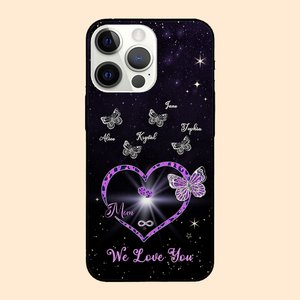 Coque de téléphone personnalisée avec papillon et nom Cadeau de fête des mères pour maman grand-mère