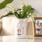 Personalized Vintage Floral Cute Women Girl Ceramic Vase with Name Birthday Mother's Day Gift for Her
