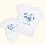 Personalized Heart Print 100% Cotton T-shirt Baby Onesie with Name Matching Outfit Our First Mother's Day Gift for New Mom Baby