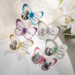 Broche Papillon en Soie Personnalisée avec Photo et Cristal Cadeau Mariage Fête pour Jeune Mariée ou Diplômée