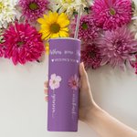 Gobelet Acier Inoxydable 600ml Personnalisé Nom et 1-13 Fleurs de Naissance Jardin de Grand-mère Cadeau de Fête des Mères pour Elle