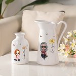 Personalized Vintage Floral Cute Women Girl Ceramic Vase with Name Birthday Mother's Day Gift for Her