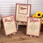Personalisierte hölzerne Mom Puzzle Zeichen mit 1-6 Namen graviert Schreibtisch Dekoration Muttertag Geschenk für sie