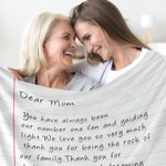 Personalized Handwriting Love Letter Soft Blanket with Name Mother's Day Father's Day Gift for Family