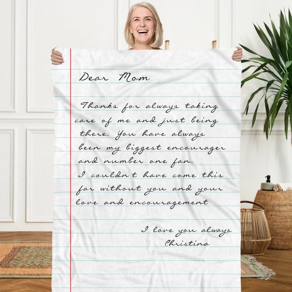 Thanks for Always Taking Care Blanket with Name