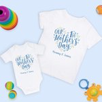 Personalized Heart Print 100% Cotton T-shirt Baby Onesie with Name Matching Outfit Our First Mother's Day Gift for New Mom Baby