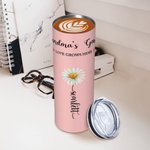 Gobelet Acier Inoxydable 600ml Personnalisé Nom et 1-13 Fleurs de Naissance Jardin de Grand-mère Cadeau de Fête des Mères pour Elle