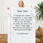 Personalized I Hugged This Blanket Handwriting Love Letter Soft Blanket with Name Mother's Day Father's Day Gift for Family