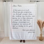 Personalized I Love You So So Much Handwriting Love Letter Soft Blanket with Name Mother's Day Father's Day Gift for Family