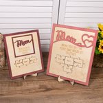 Personalisierte hölzerne Mom Puzzle Zeichen mit 1-6 Namen graviert Schreibtisch Dekoration Muttertag Geschenk für sie