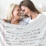 Personalisierte Danke für immer Pflege von uns Liebe Brief weiche Decke mit Namen Muttertag Vatertag Geschenk für Familie