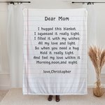 Personalized I Hugged This Blanket Handwriting Love Letter Soft Blanket with Name Mother's Day Father's Day Gift for Family