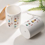 Henkilökohtainen söpö sarjakuvahahmo Syntymä Kukka Keraaminen Kasvi Potti 1-4 nimet ja Bambu Base Äitienpäivä Syntymäpäivä Lahja Isoäiti Äiti