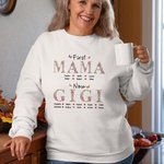 Personalised Colorful Floral Embroidery Sweatshirt with Kid Names Birthday Mother's Day Gift for Grandma