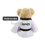 Ours en Peluche Personnalisé avec Texte en Uniforme de Taekwondo Cadeau Anniversaire pour Amateur de Taekwondo