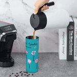 Gobelet Acier Inoxydable 600ml Personnalisé Nom et 1-13 Fleurs de Naissance Jardin de Grand-mère Cadeau de Fête des Mères pour Elle