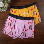 Calzoncillos personalizados con corazones de amor I Sucked It So Its Mine Funny Quote Men's Underwear Valentine's Day Birthday Gift for Him