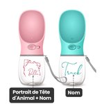 Bouteille d'Eau Portable Personnalisée avec Contour et Nom pour Chien Cadeau Anniversaire pour Propriétaire d'Animaux