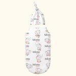 Personalised Floral Cute Elephant 100% Cotton Swaddle Set Sleep Sack and Hat with Name Mother's Day Birthday Baby Shower Gift for Baby