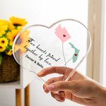 Personalisierte Long Distance State Map Herz Acryl Plaque mit Namen Home Dekoration Muttertag Vatertag Geschenk für Familie