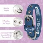 Collier de Chien Réglable Personnalisé avec Texte Collier de Chien à Motif Cœur Patte Os Cadeau pour Propriétaire de l'Animale de Compagnie