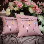 Funda de almohada personalizada Mariposa 1-14 Flores de Nacimiento con Nombre y Texto Regalo de inauguración del Día de la Madre para Ella