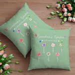 Funda de almohada personalizada Mariposa 1-14 Flores de Nacimiento con Nombre y Texto Regalo de inauguración del Día de la Madre para Ella