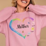 Sweatshirt Personnalisé avec Nom et Fleur de Naissance Cadeau d'Anniversaire Fête des Mères Fête des Pères pour la Famille