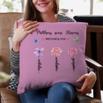 Funda de almohada personalizada Mariposa 1-14 Flores de Nacimiento con Nombre y Texto Regalo de inauguración del Día de la Madre para Ella