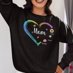 Sweatshirt Personnalisé avec Nom et Fleur de Naissance Cadeau d'Anniversaire Fête des Mères Fête des Pères pour la Famille