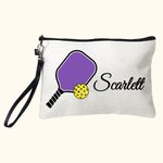 Personalisierte Multicolor Pickleball Leinen Kosmetiktasche mit Namen und Handgelenkband Geburtstag Team Geschenk für Pickleball Spieler Liebhaber