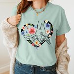 Personalized Holding Grandma Hands Floral Heart T-shirt Sweatshirt Multicolour Available Mother's Day Birthday Gift for Mom Granny