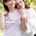 Personalised Multicolour Birth Flower T-Shirt Sweatshirt with Names and Year Mother’s Day Gift for Mom Grandma