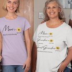 Personalised Multicolour Birth Flower T-Shirt Sweatshirt with Names and Year Mother’s Day Gift for Mom Grandma