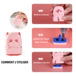 Tampon Personnalisé avec Nom et Motif Sceau en Forme de Monstre Animé Mignon Cadeau Anniversaire Fête pour Enfant