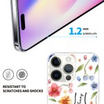 Personalized Holding Hands Watercolor Flower Phone Case for iPhone with Kid Names Mother's Day Birthday Gift for Mom Grandma