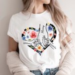 Personalized Holding Grandma Hands Floral Heart T-shirt Sweatshirt Multicolour Available Mother's Day Birthday Gift for Mom Granny