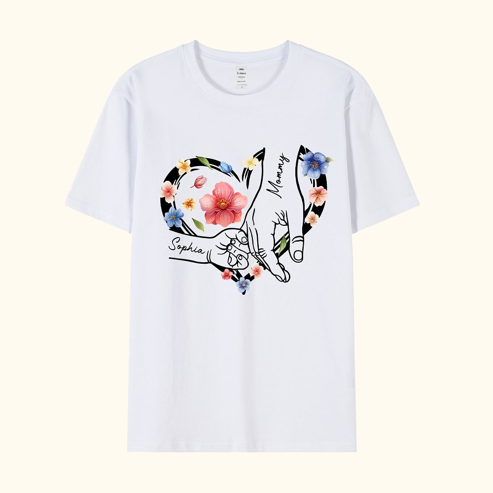 T-shirt personnalisé avec cœur floral Sweatshirt Multicolore Disponible Fête des Mères Cadeau d'Anniversaire pour Maman Mamie