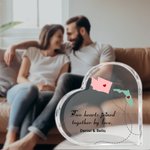 Personalisierte Long Distance State Map Herz Acryl Plaque mit Namen Home Dekoration Muttertag Vatertag Geschenk für Familie