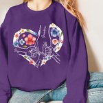 Personalized Holding Grandma Hands Floral Heart T-shirt Sweatshirt Multicolour Available Mother's Day Birthday Gift for Mom Granny