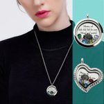 Personalisierte Halskette mit 1-7 Geburtssteinen und Lebensbaum in Schwebendem Medaillon Geschenk für Mutter Oma