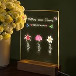 Gepersonaliseerd Kleurrijk Geboortebloem LED Nachtlampje met Houten Voet en Naam Home Decoratie Moederdag Cadeau voor Moeder Oma