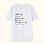 Personalised Multicolour Birth Flower T-Shirt Sweatshirt with Names and Year Mother’s Day Gift for Mom Grandma