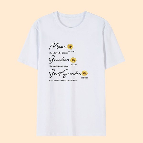 Multicolor Birth Flower T-Shirt - Mother’s Day Gift