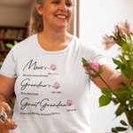 Personalised Multicolour Birth Flower T-Shirt Sweatshirt with Names and Year Mother’s Day Gift for Mom Grandma