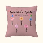 Funda de almohada personalizada Mariposa 1-14 Flores de Nacimiento con Nombre y Texto Regalo de inauguración del Día de la Madre para Ella